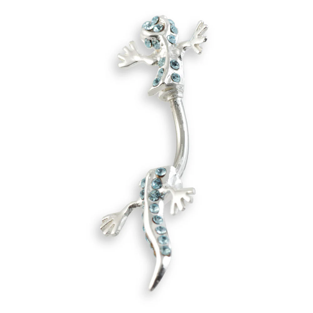 Gecko Silver & Steel Hanging Navel - Image 3