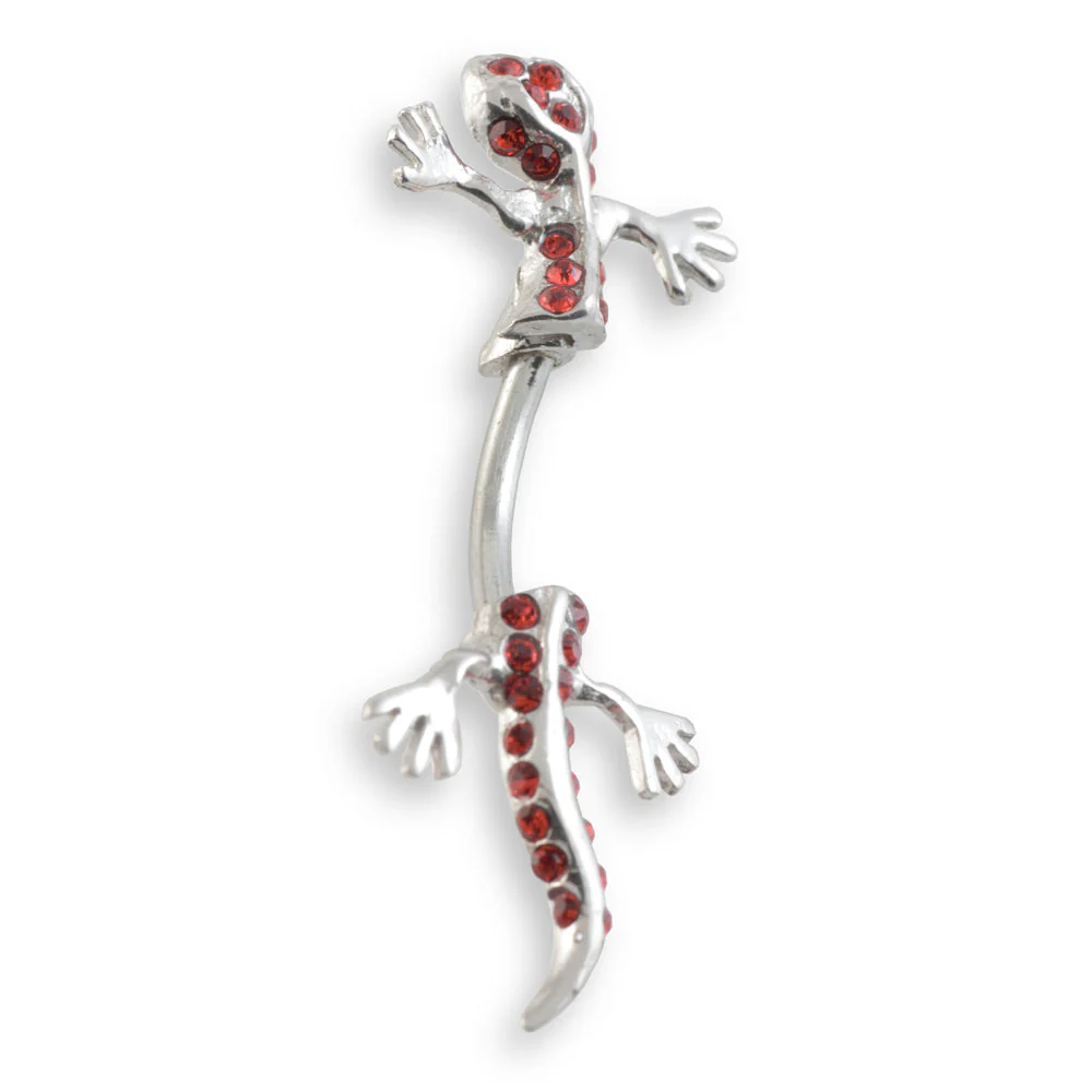 Gecko Silver & Steel Hanging Navel - Image 4