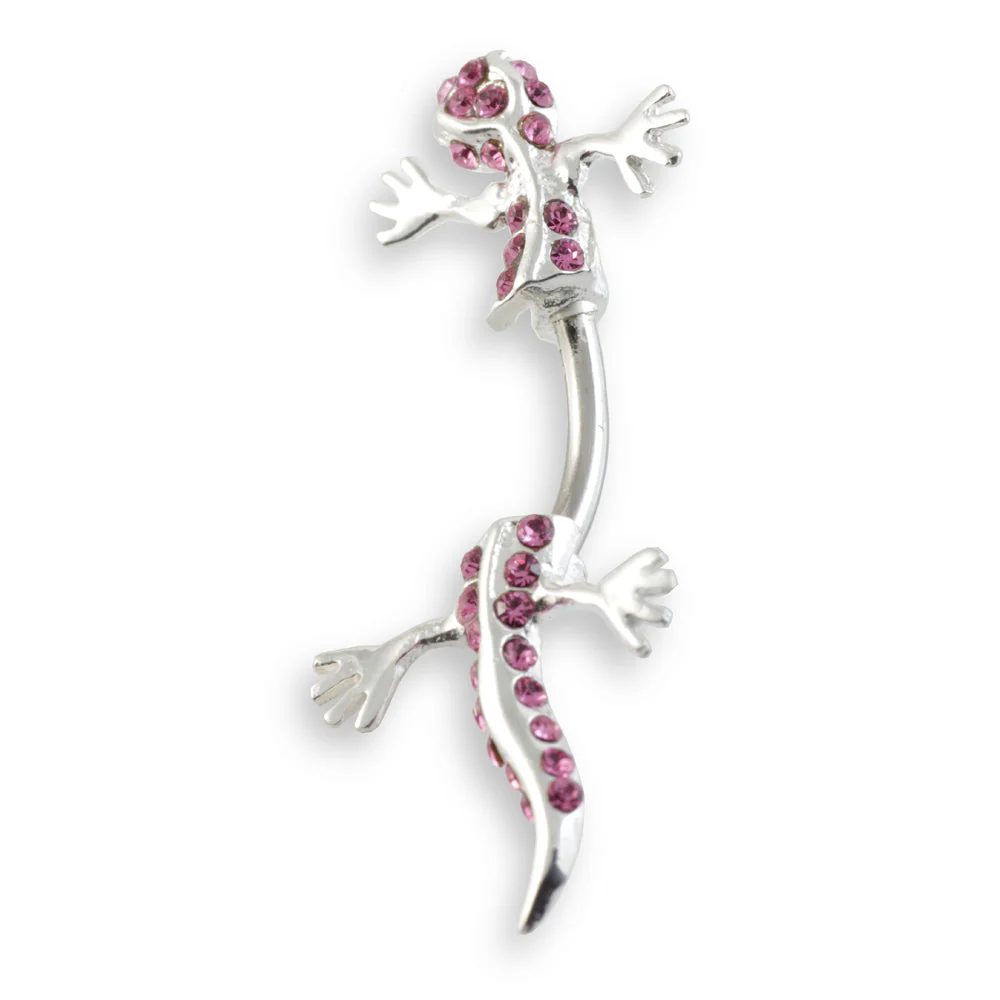 Gecko Silver & Steel Hanging Navel - Image 5