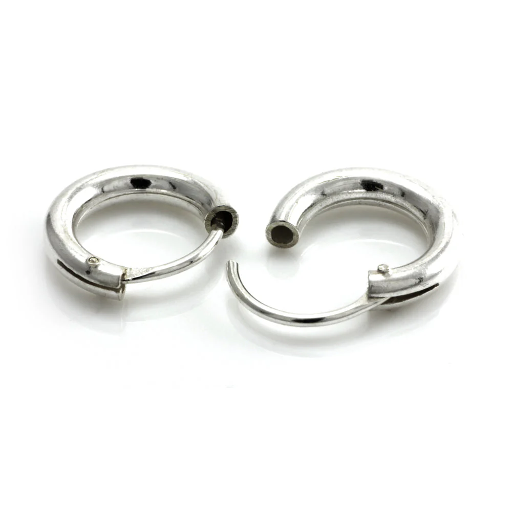 Silver Hoop Earrings (Pair) - HOOP2 - Image 3